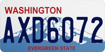 WA license plate AXD6072