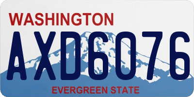 WA license plate AXD6076