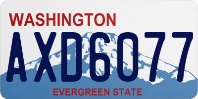 WA license plate AXD6077