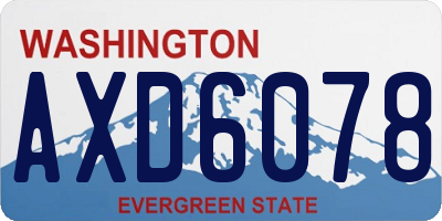 WA license plate AXD6078