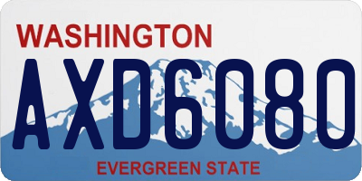 WA license plate AXD6080