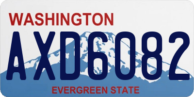 WA license plate AXD6082