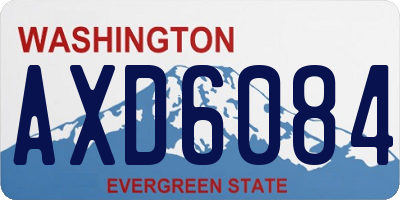 WA license plate AXD6084