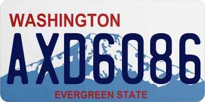 WA license plate AXD6086