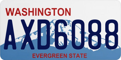 WA license plate AXD6088