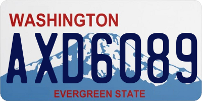 WA license plate AXD6089