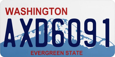 WA license plate AXD6091