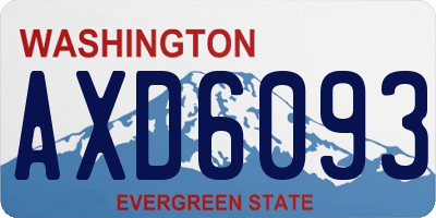 WA license plate AXD6093