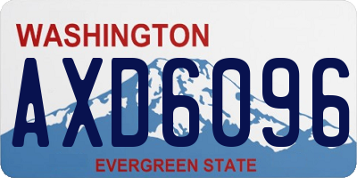 WA license plate AXD6096