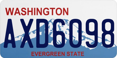 WA license plate AXD6098