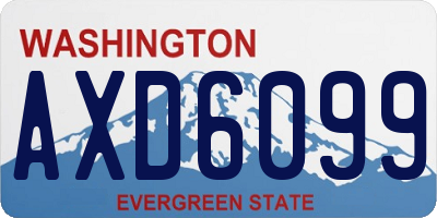 WA license plate AXD6099
