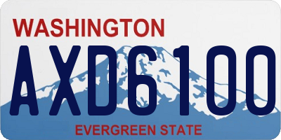 WA license plate AXD6100
