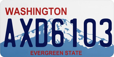 WA license plate AXD6103