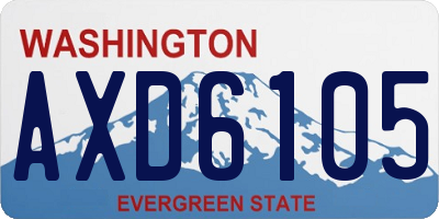 WA license plate AXD6105