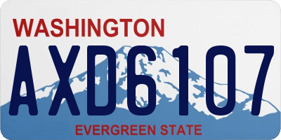 WA license plate AXD6107