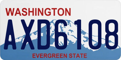 WA license plate AXD6108