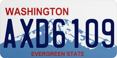 WA license plate AXD6109