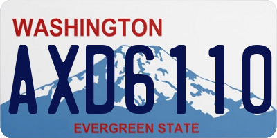 WA license plate AXD6110