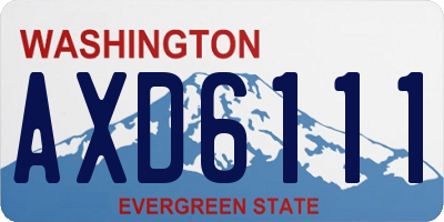 WA license plate AXD6111
