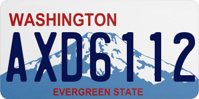 WA license plate AXD6112