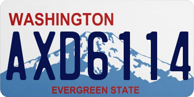 WA license plate AXD6114