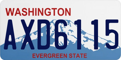 WA license plate AXD6115