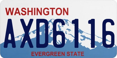 WA license plate AXD6116