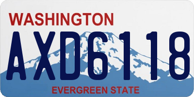WA license plate AXD6118