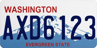 WA license plate AXD6123