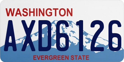 WA license plate AXD6126