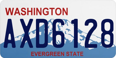 WA license plate AXD6128