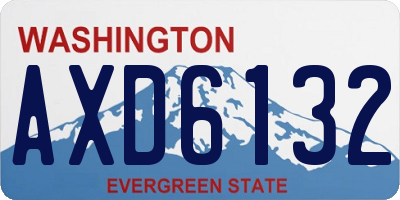 WA license plate AXD6132