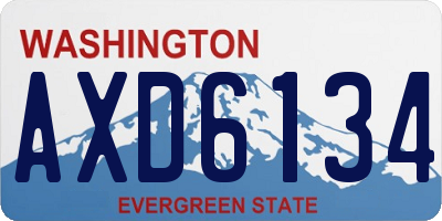 WA license plate AXD6134