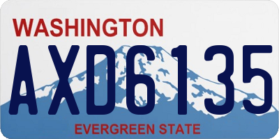WA license plate AXD6135