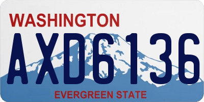 WA license plate AXD6136