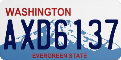 WA license plate AXD6137