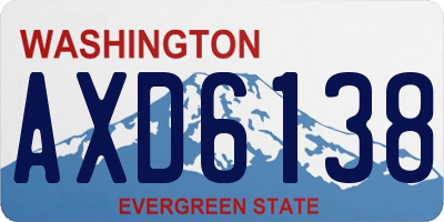 WA license plate AXD6138