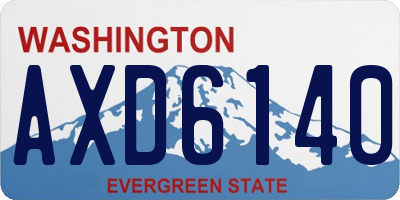 WA license plate AXD6140
