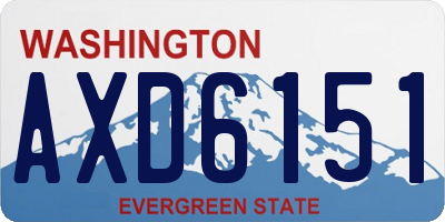 WA license plate AXD6151