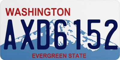 WA license plate AXD6152