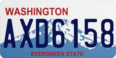 WA license plate AXD6158