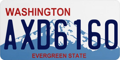 WA license plate AXD6160