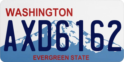 WA license plate AXD6162
