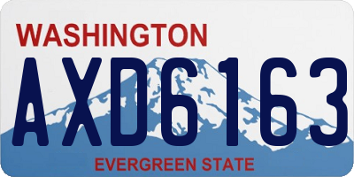 WA license plate AXD6163
