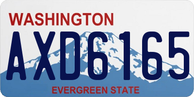WA license plate AXD6165