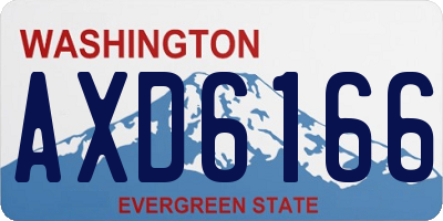 WA license plate AXD6166