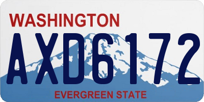 WA license plate AXD6172