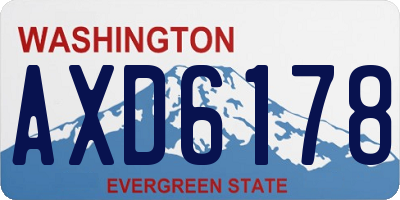 WA license plate AXD6178