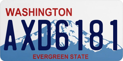 WA license plate AXD6181