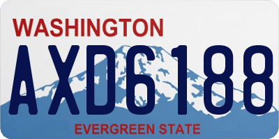 WA license plate AXD6188
